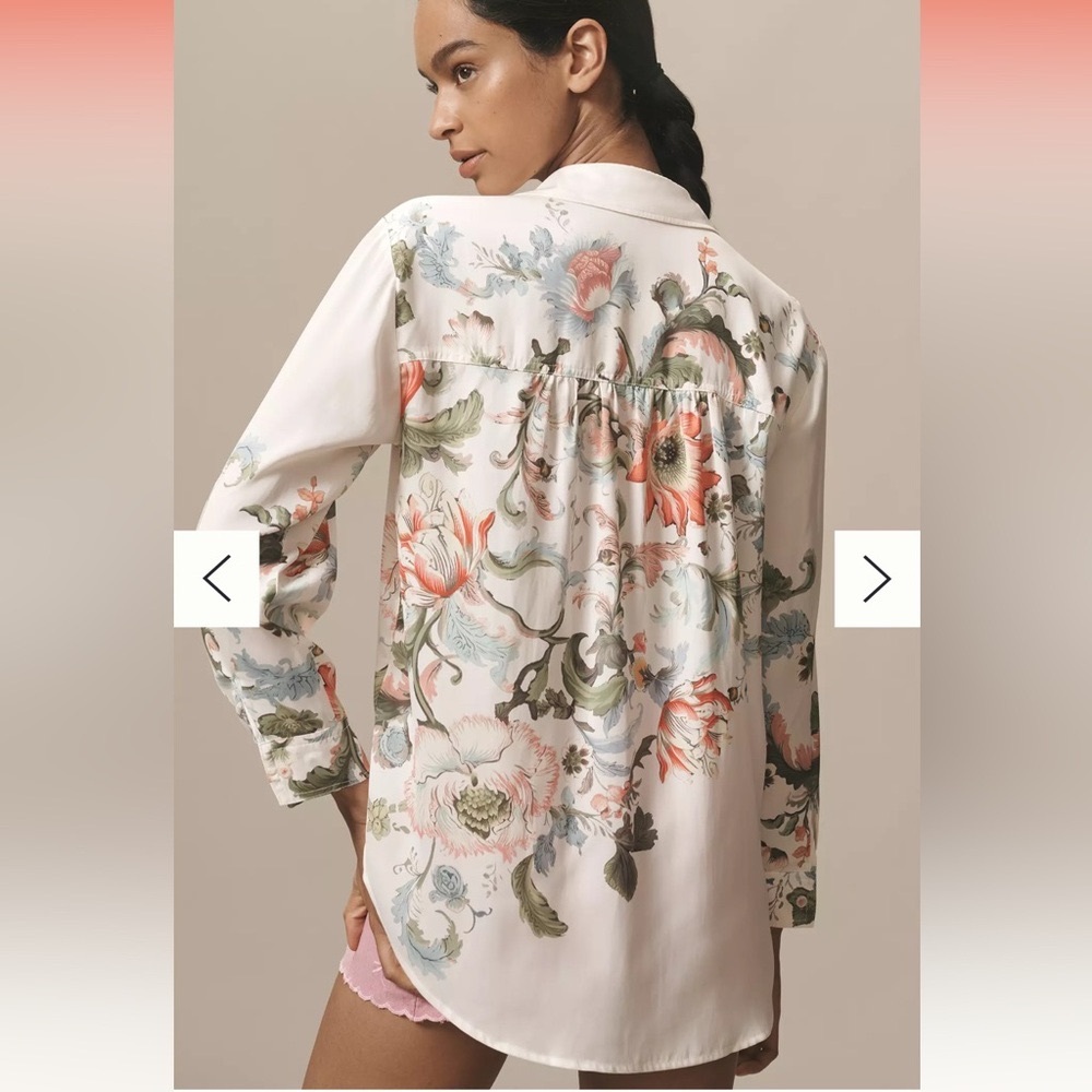 Anthropologie Floral Button Down S